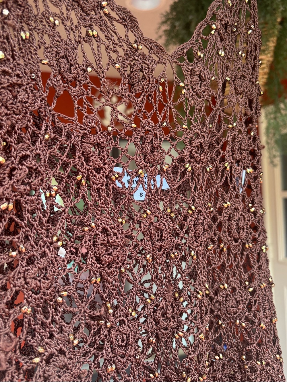NWOT Frankie’s bikinis pearl crochet coverup set in bourbon - Picture 11 of 16